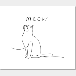 minimalistic the cat's meow Posters and Art